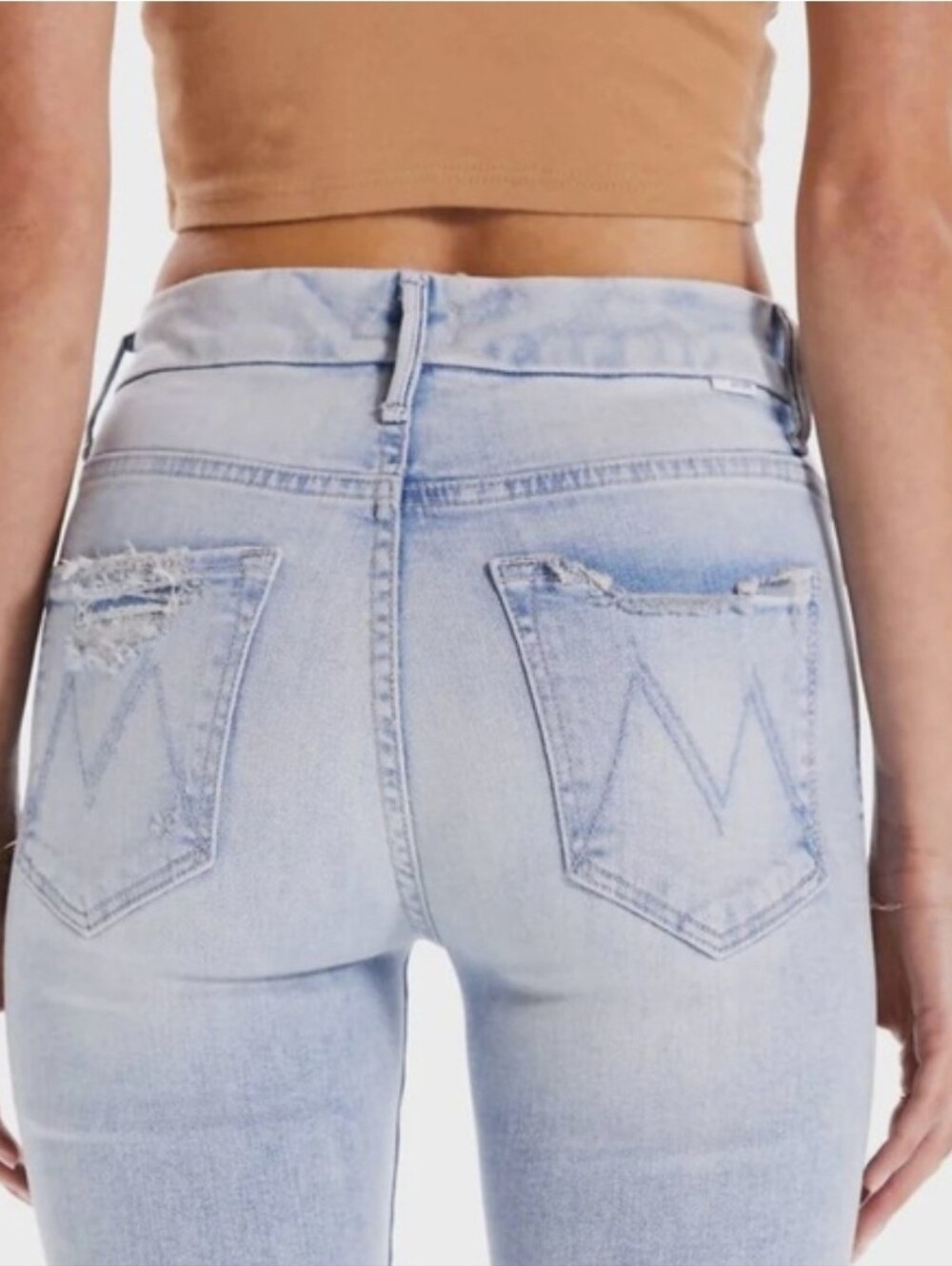 Mother Pixie Ankle Fray Button Fly Jeans. Action Shot. Size 25. New Without Tags - Picture 8 of 9
